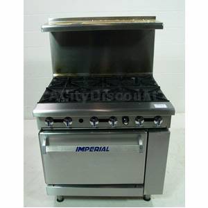 Used Imperial IR-6 Commercial Nat Gas 6 Burner Range W/ Single Oven 