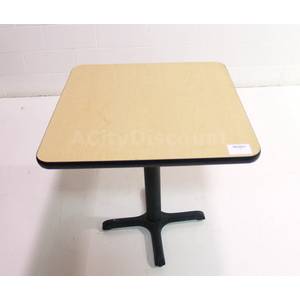 Used 30" Maple Laminate Table W Blk Metal Base