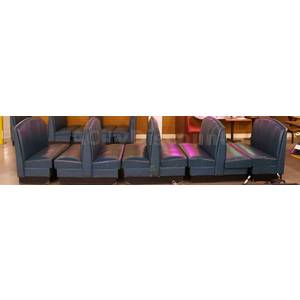 Used Furniture Green Cushioned Booth Pkg 2 Singles / 3 Double