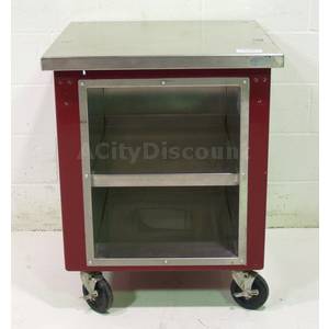 Used Delfield KC-28-NU Red Portable Buffet Utility Cart Countertop Workspace