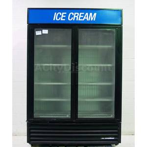 Used True GDM-49F 2 Dr Reach-In Ice Cream Merchandiser Display Freezer Case