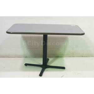 Used 48" Blue Wood Table w Black Metal Base