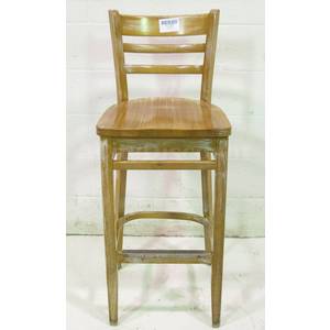 Used Shelby Williams Light Wood Ladder Back Bar Stool 
