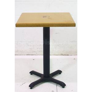 Used 24"x 24" Brown Wood Top Dining Table w Black Metal Base