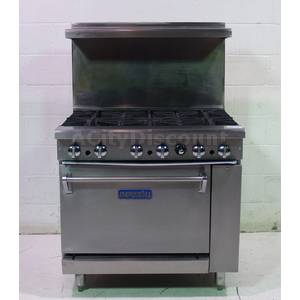 Used Imperial Commercial 36" Stainless 6 Eye Natural Gas Range