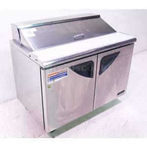 Used Turbo Air TST-48SD 48" Commercial Stainless 2 Solid Door Sandwich Prep Cooler