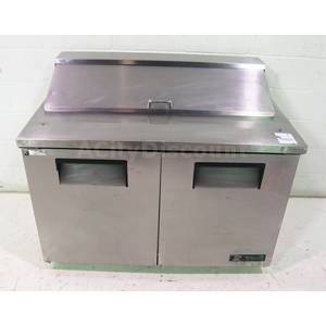 Used True TSSU-48-12 2 Dr Sandwich Salad Prep Top Kitchen Work Station Cooler