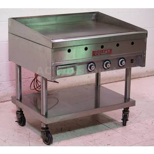 Used Vulcan Commercial Kitchen Nat Gas 36" Griddle W Mobile Stand