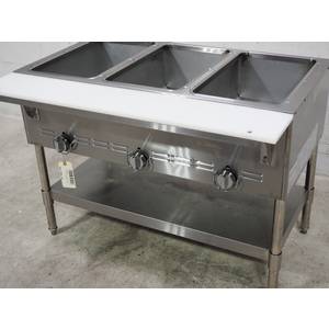 Used Falcon Food Service HFT-3-NG 46" 3 Well Steam Table With Undershelf - Natural Gas