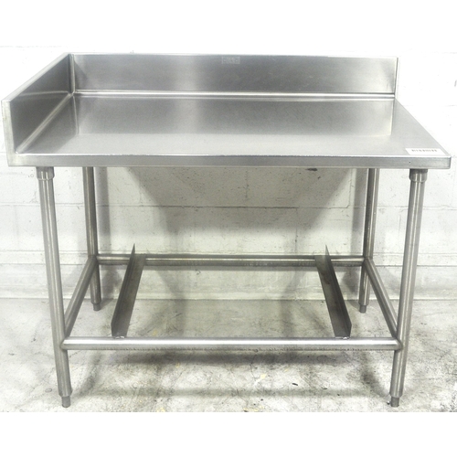 Used Custom Left Corner Stainless Steel Work Table 30"x48"