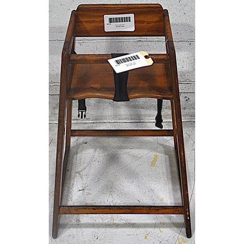 Used 29 3/4" Stackable Wood High Chair w/ Waist Strap, Walnut