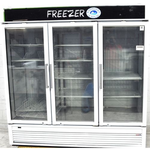 Used Turbo Air TGF-72SDW-N White78" Super Deluxe Three Glass Door Merchandising Freezer