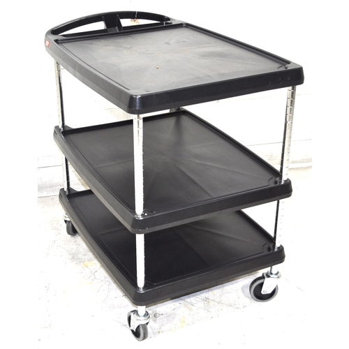 Used Metro MY2030 Metro 2 Tier Large Black Bus Cart with Chrome Plated Legs