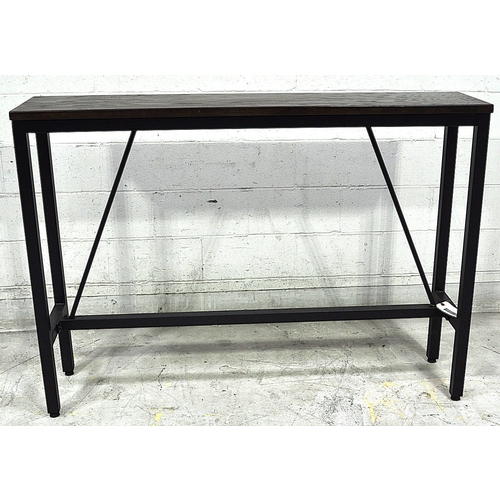 Used Modern Cafe Wood Bar Height Cocktail Table Footrest Trestle