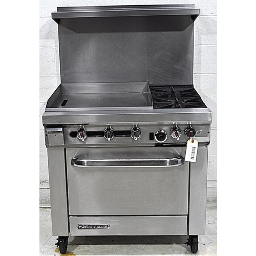 Used Southbend S36D-2GL 36" Gas 2 Burner Restaurant Range Std Oven 24" Griddle Left