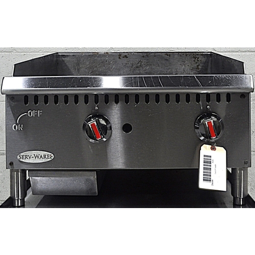 Used Serv-Ware SMGS-24 24" Countertop Manual Gas Griddle 3/4"Steel Plate,30.000 BTU