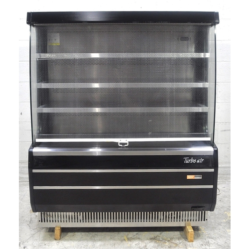 Used Turbo Air TOM-50MB Open Merchandiser Display Cooler Medium Height Black