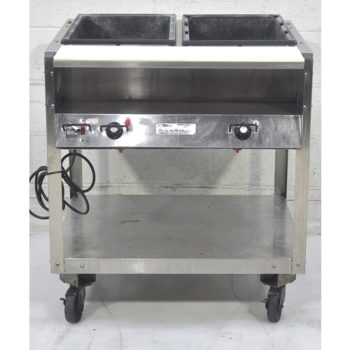Used Vollrath 38002 Serve Well Hot Food Table with 2 Wells & Cutting Board