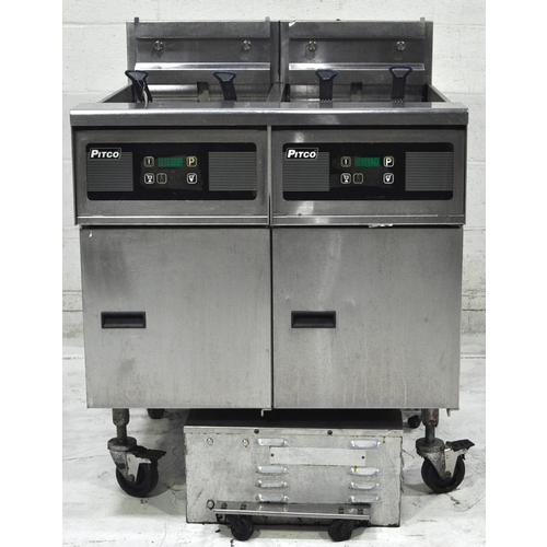 Used Pitco SE14S-2FD Dual-Bay Electric Fryer with Casters