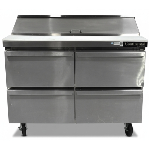 Used Continental Refrigerator SW48-12-D 4 Drawer Refrigerated Sandwich Prep Table