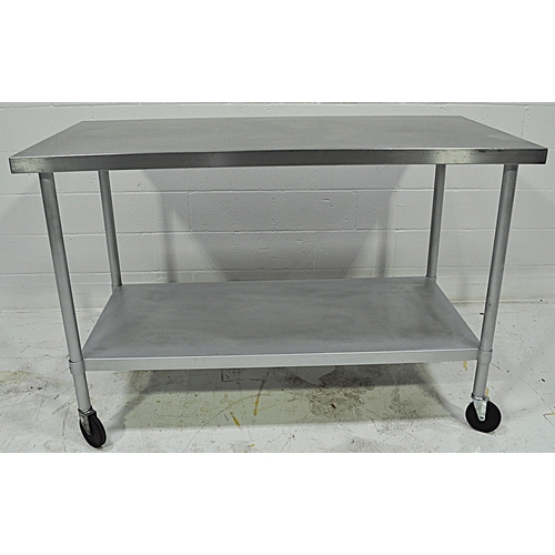 Used Stainless Steel Top Economy Work Table 30 x 60 w/ Casters