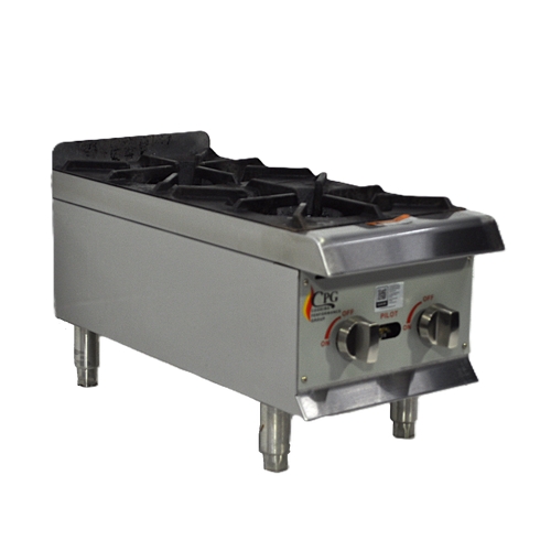 Used CPG RCPG12NL Countertop Two Burner Nat Gas Range/ Hot Plate 44K BTU