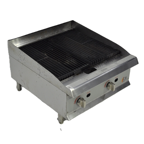 Used CPG 351CLCPG24NL 24in Gas Countertop Lava Briquette Charbroiler - 80,000 BTU