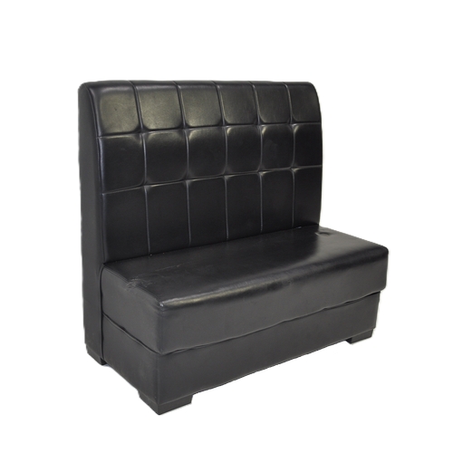 Used Black Upholstered Single Vinyl Booth 47 x 22 x 43