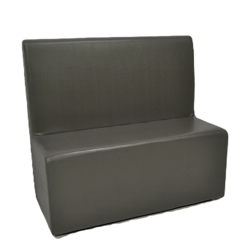 Used Grey Upholstered Single Plain Back Vinyl Booth 47 x 22 x 43