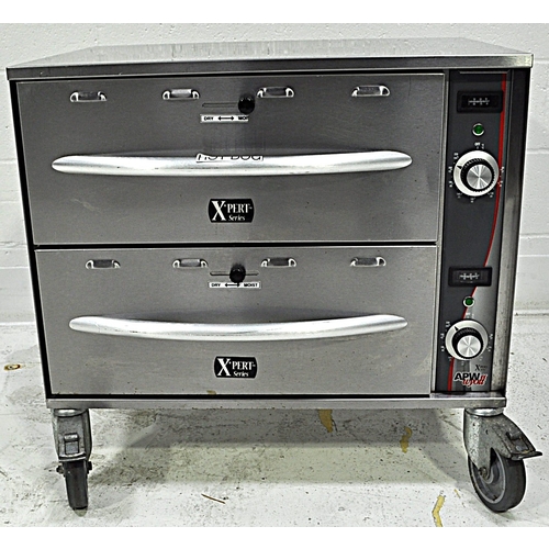 Used APW Wyott HDDI-2 X*PERT Countertop Double Drawer Holding Food Warmer 900W