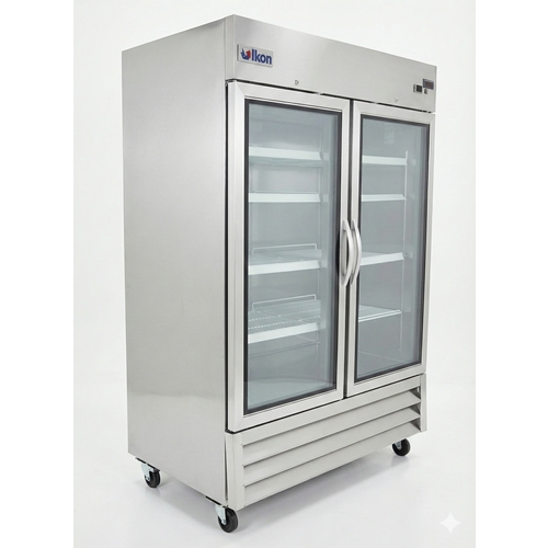 Used Ikon IB54FG 54" 2-Door Glass Door Reach-In Freezer