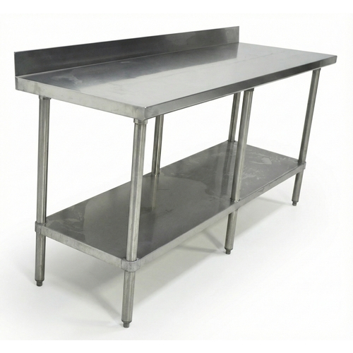 Used GSW USA WT-PB2472 Stainless Steel Work Table 30 x 72 w/ Back Splash