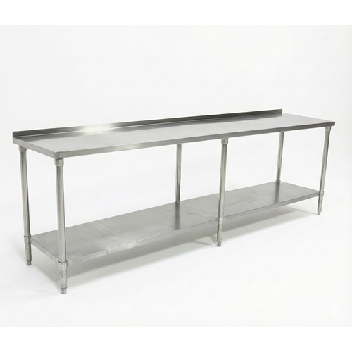Used 24x108 Stainless Steel Work Table with 2" Backsplash