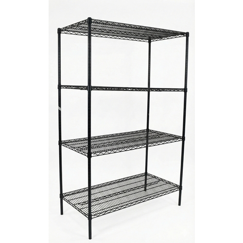 Used 4-Tier Green Epoxy Coated Wire Shelf 24x48x74