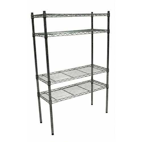 Used 31436PS-1 HDX 4-Tier Chrome Wire Shelving Unit