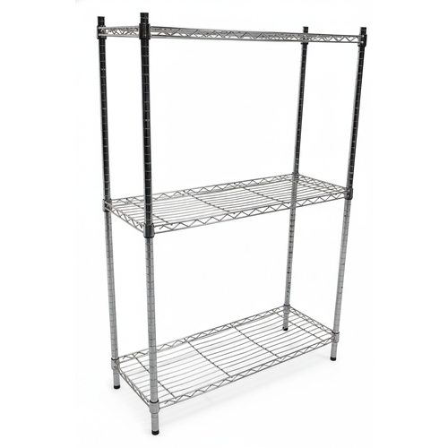 Used Metro 3-Tier Chrome Wire Shelving Unit 36x14x55
