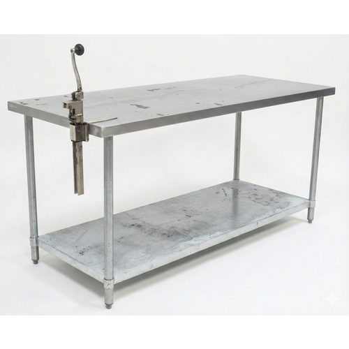 Used Economy Work Table 72 x 30 x 35 w/ Manual Winco Can Opener