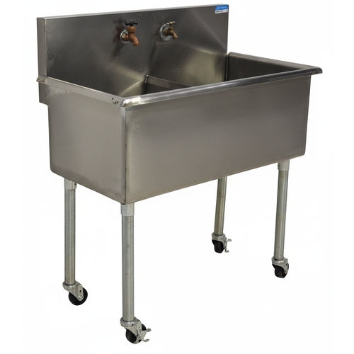 Used BK Resources BK8BS-2-18-12 Mobile 2-Compartment Stainless Steel Sink