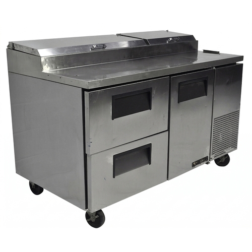 Used True TPP-60D-2 60" 2-Drawer 1-Door Pizza Prep Table