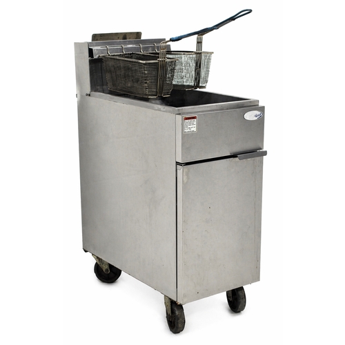 Used Atosa ATFS-40 CookRite 40lb Nat Gas Fryer w/ Casters -102K BTU