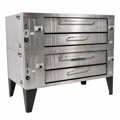 Used Bakers Pride Y602 60" Double Deck Gas Pizza Oven - 240,000 BTU