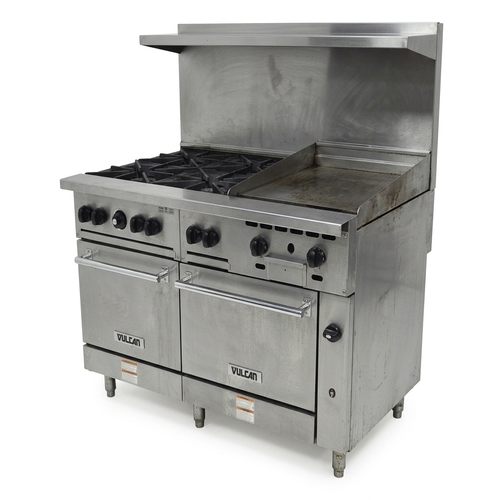 Used Vulcan 60SS-6B24GN 60" Endurance Series Range w/ 6 Burners 2 Ovens 24" Griddle