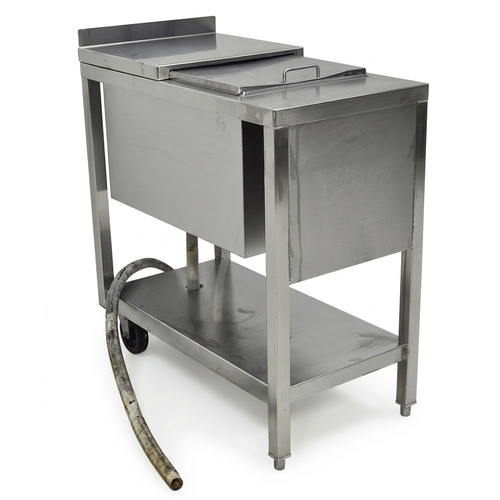 Used 24" Stainless Steel Undercounter Ice Bin w/ 2 Casters