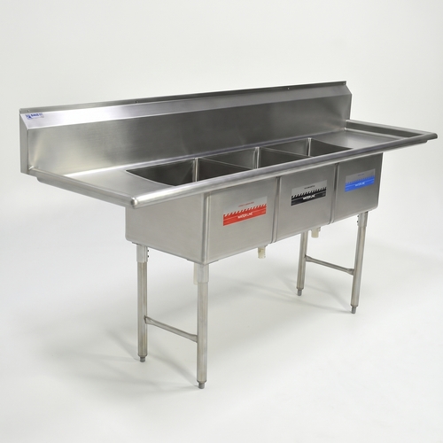 Used GSW USA SE18183D 90" 3-Compartment Commercial Sink