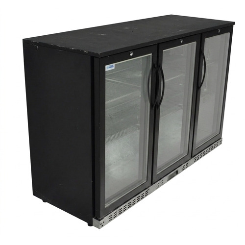 Used Koolmore BC 3DSW BK 53" 3-Door Glass Back Bar Refrigerator Beer Cooler