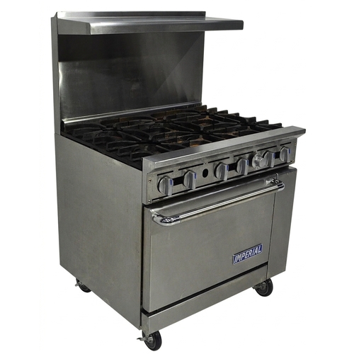 Used Imperial IR-6 36" Gas 6 Burner Restaurant Range with Oven - Natural Gas
