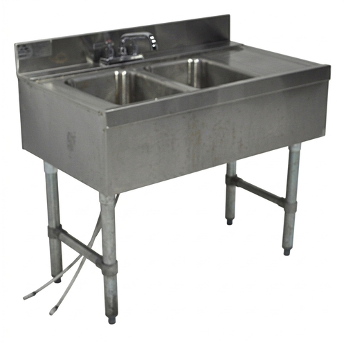 Used Advance Tabco CRB-32L 36" 2-Compartment Underbar Sink
