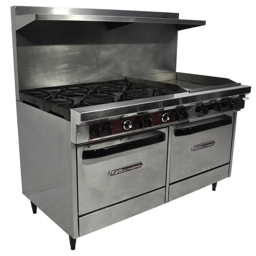 Used Southbend X460DD-2GR 60" Gas Range 6-Burner w/ 24" Griddle, 2 Ovens