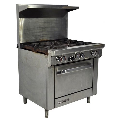 Used Southbend S36D 36" Commercial 6 Burner Gas Range w/ Oven - 212K BTU