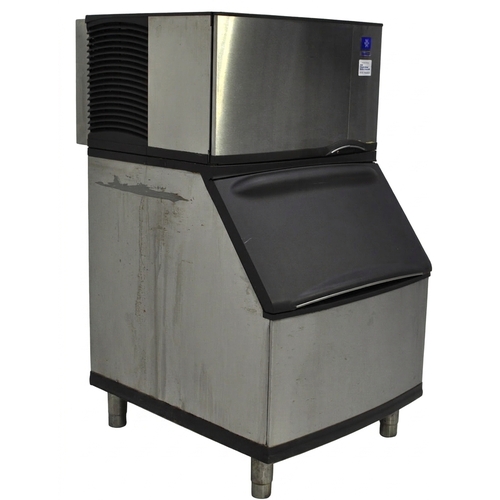 Used Manitowoc SY0304A Air-Cooled Half Cube 340 lbs 115V Ice Maker Head w/ B400 Bin